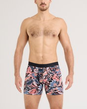 SAXX Boxershorts Droptemp Cooling Cotton Boxer Brief Fly Palmenblatt schwarz/rot/blau Herren - 1 Stück